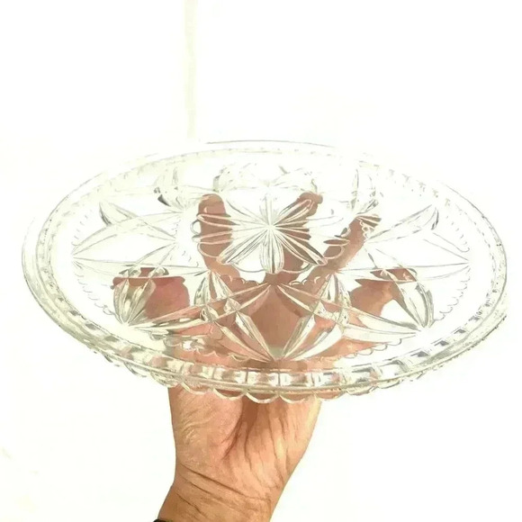 VTG Round Clear Glass Serving Platter 10" - Picture 7 of 9
